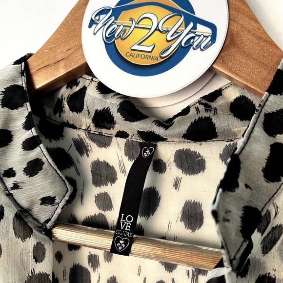 Love Couture Sheer Dalmatian Print Blouse - Picture 3 of 3